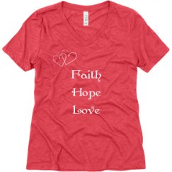 Ladies Relaxed Fit Super Soft Triblend V-Neck Tee