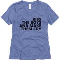 Ladies Relaxed Fit Super Soft Triblend V-Neck Tee