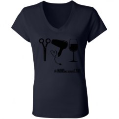 Ladies Slim Fit V-Neck Jersey Tee