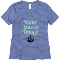 Ladies Relaxed Fit Super Soft Triblend V-Neck Tee