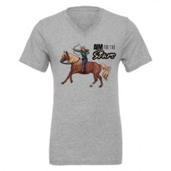 Unisex CVC Jersey V-Neck T-Shirt