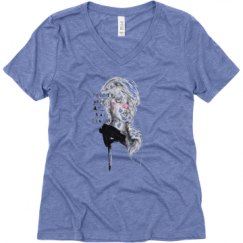 Ladies Relaxed Fit Super Soft Triblend V-Neck Tee