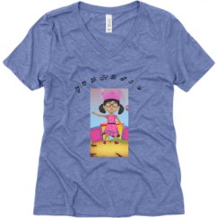 Ladies Relaxed Fit Super Soft Triblend V-Neck Tee