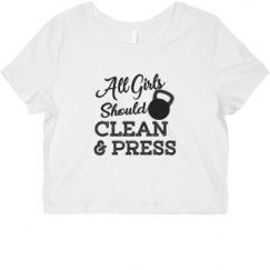 Ladies Slim Fit Crop Top Tee