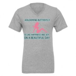 Unisex CVC Jersey V-Neck T-Shirt