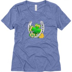 Ladies Relaxed Fit Super Soft Triblend V-Neck Tee