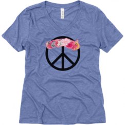 Ladies Relaxed Fit Super Soft Triblend V-Neck Tee