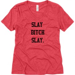 Ladies Relaxed Fit Super Soft Triblend V-Neck Tee