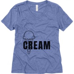 Ladies Relaxed Fit Super Soft Triblend V-Neck Tee