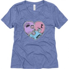 Ladies Relaxed Fit Super Soft Triblend V-Neck Tee