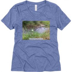 Ladies Relaxed Fit Super Soft Triblend V-Neck Tee