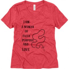 Ladies Relaxed Fit Super Soft Triblend V-Neck Tee