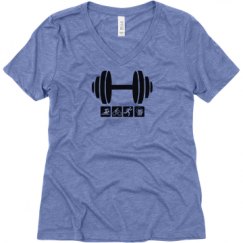 Ladies Relaxed Fit Super Soft Triblend V-Neck Tee