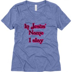 Ladies Relaxed Fit Super Soft Triblend V-Neck Tee