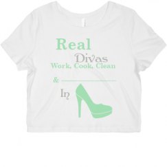 Ladies Slim Fit Crop Top Tee