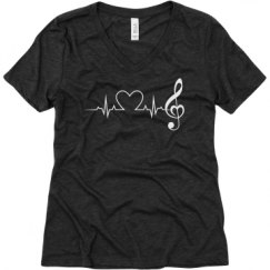 Ladies Relaxed Fit Super Soft Triblend V-Neck Tee